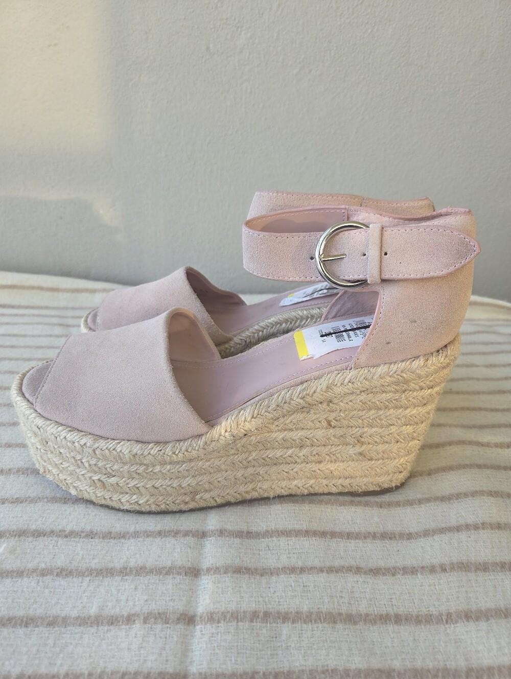 Marc Fisher LTD Alita platform espadrille wedge sandals Sz 10 Pink